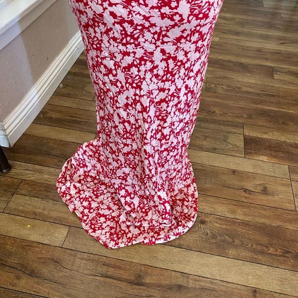 Free People Red and White Floral Midi Dress - Picture 16 of 16